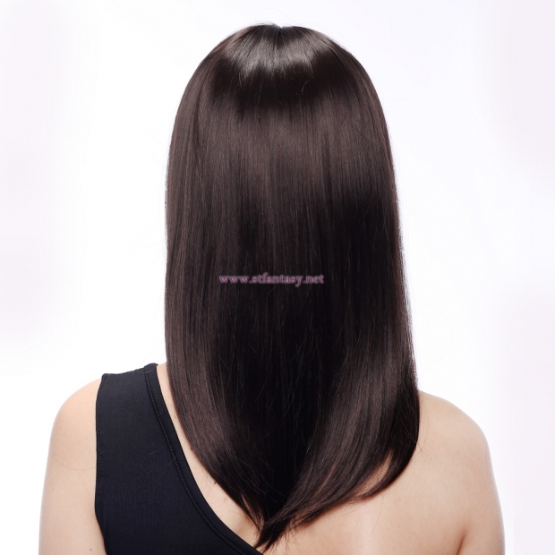New Chemical Fiber Long Straight Hair Synthetic Hair Black Low Temperature Wire For Woman Wig