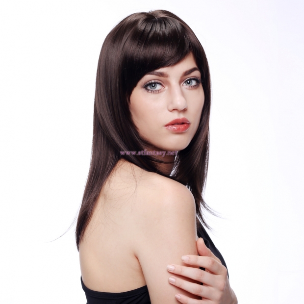 New Chemical Fiber Long Straight Hair Synthetic Hair Black Low Temperature Wire For Woman Wig
