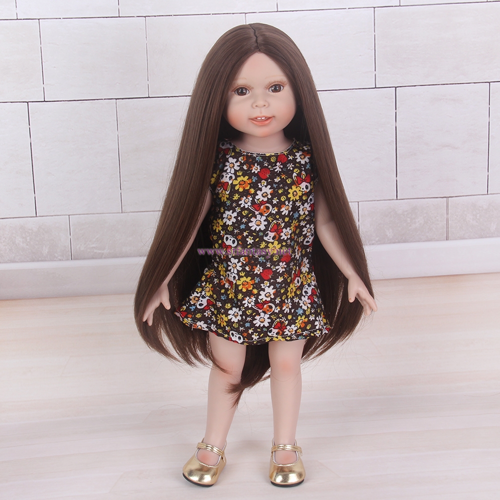 STfantasy Doll Wig for 18" American Girl Doll AG OG Journey Girls Gotz My Life Brown Long Straight Synthetic Hair Girls Gift