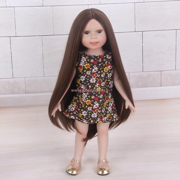 STfantasy Doll Wig for 18" American Girl Doll AG OG Journey Girls Gotz My Life Brown Long Straight Synthetic Hair Girls Gift