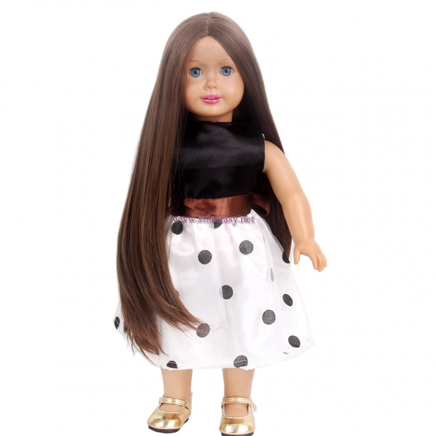 STfantasy Doll Wig for 18" American Girl Doll AG OG Journey Girls Gotz My Life Brown Long Straight Synthetic Hair Girls Gift