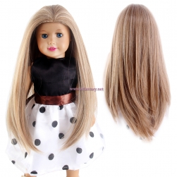 STfantasy Doll Wig for 18" American Girl Doll AG OG Journey Girls Gotz My Life Ombre Blonde Straight Synthetic Hair Girls Gift