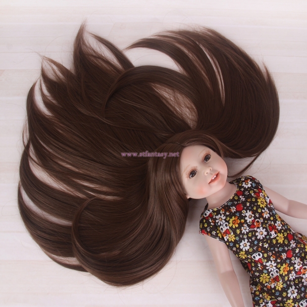 STfantasy Doll Wig for 18" American Girl Doll AG OG Journey Girls Gotz My Life Brown Long Straight Synthetic Hair Girls Gift