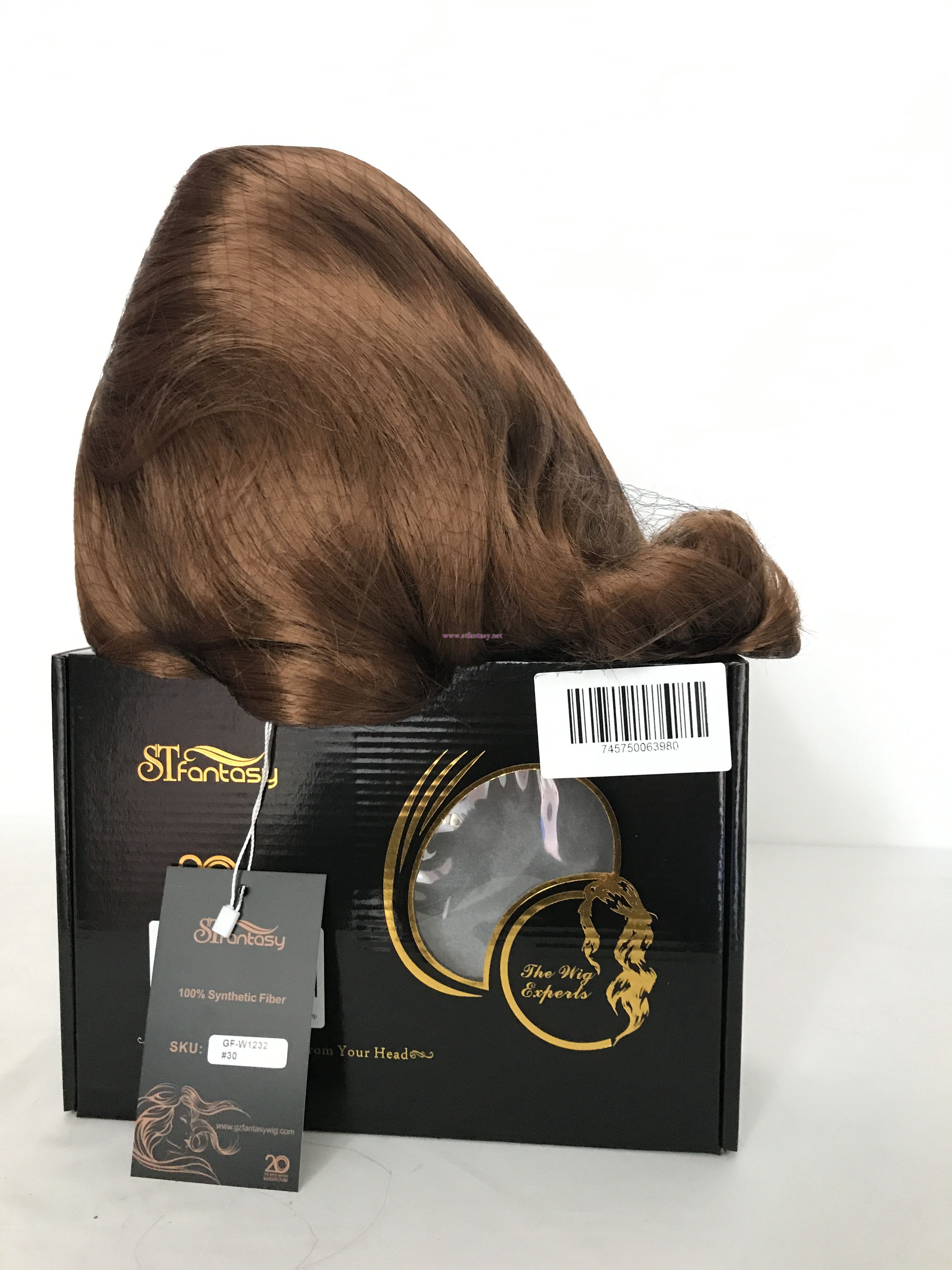 STfantasy Beehive Wig for Women 50s 60s Cosplay Costume Halloween Party Reddish Brown Medium Long Wavy Synthetic Hair