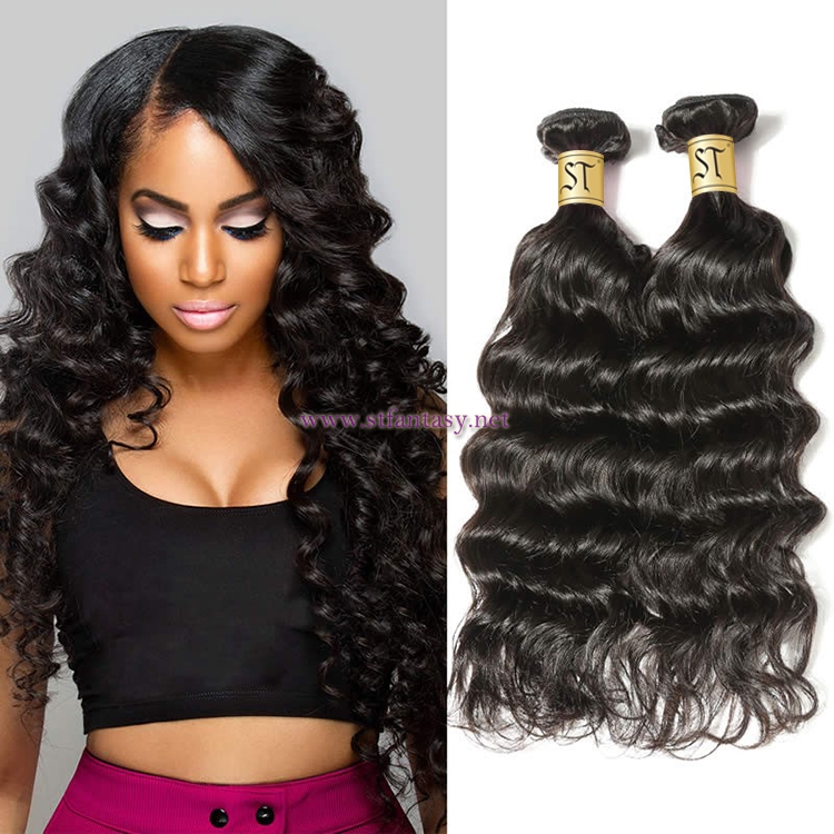 ST Fantasy Virgin Brazilian Natural Wave Hair 4Bundles Weaves