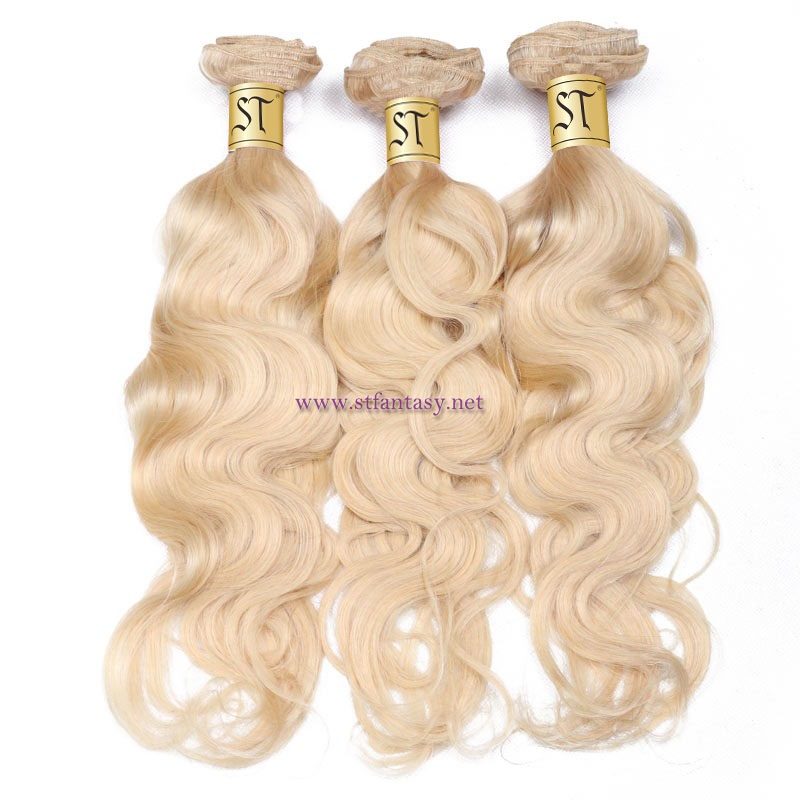 ST Fantasy Blonde 613 Hair Weave 3 Bundles Body Wave Virgin Human Hair Weft