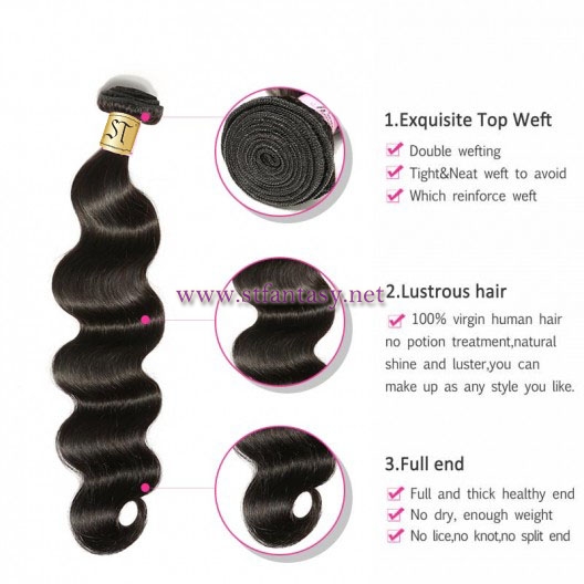 ST Fantasy Virgin Brazilian Body Wave Human Hair 4Bundles