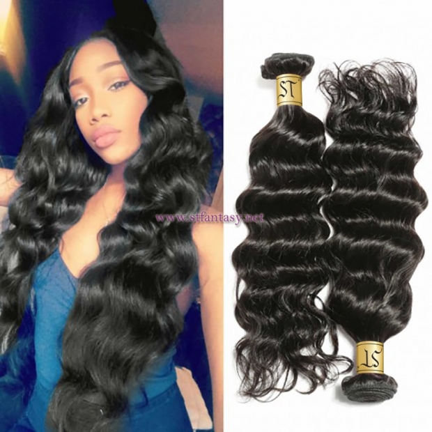 ST Fantasy Brazilian Natural Wave Hair 3Bundles Remy Hair Weave Natural Color