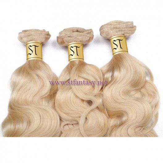 ST Fantasy Blonde 613 Hair Weave 3 Bundles Body Wave Virgin Human Hair Weft