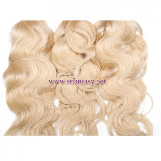 ST Fantasy Blonde 613 Hair Weave 3 Bundles Body Wave Virgin Human Hair Weft