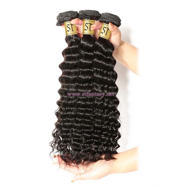 ST Fantasy Peruvian Virgin Hair Peruvian Deep Wave Hair 3Bundles Human Hair Weaving