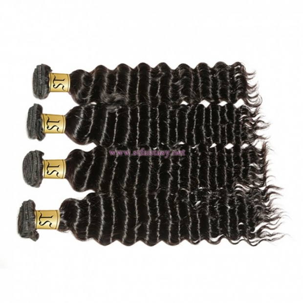 ST Fantasy Premium Virgin Remy Hair Deep Wave Weave 4Bundles