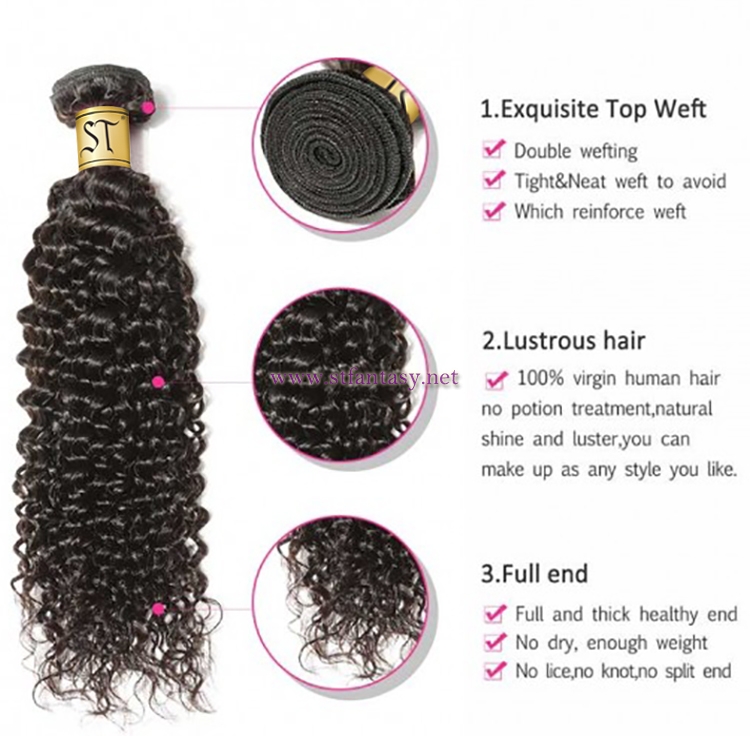 ST Fantasy Brazilian Jerry Curly Hair 4Bundles Unprocessed Virgin Hair Weave