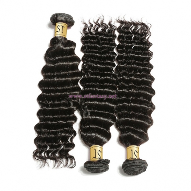 ST Fantasy Deep Wave Brazilian Hair 3Bundles African American Hairstyle