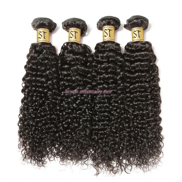 ST Fantasy Malaysian Virgin Hair African American Jerry Curly Weave 4Bundles