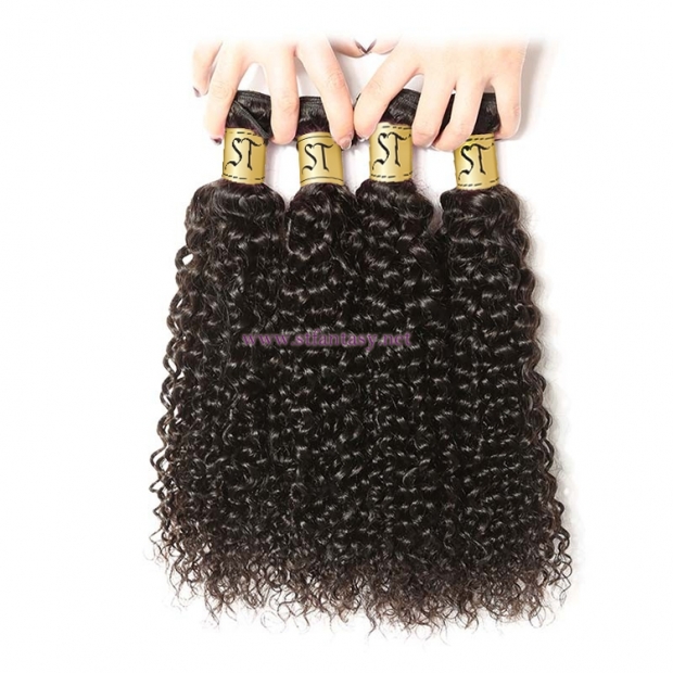 ST Fantasy Peruvian Jerry Curly Hair 4Bundles Weft Natural Color
