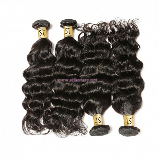 ST Fantasy Indian Deep Wave Hair Weave 4Bundles Human Virgin Hair