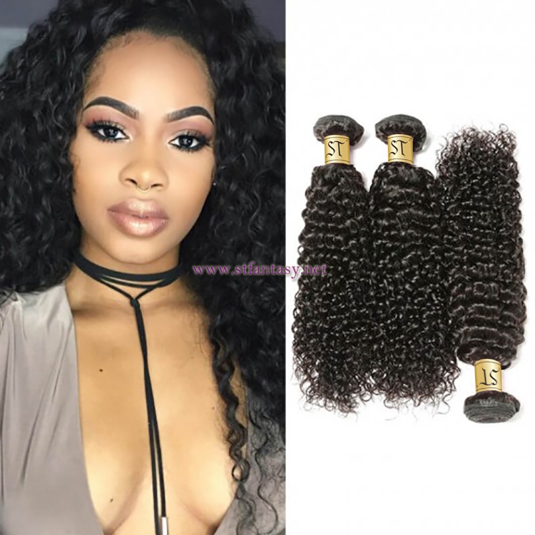 ST Fantasy Jerry Curl Peruvian Hair Weave 4 Bundles