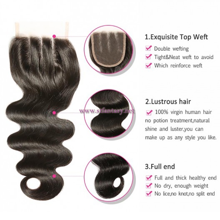 ST Fantasy 3Bundles Malaysian Body Wave Hair With Lace Closure