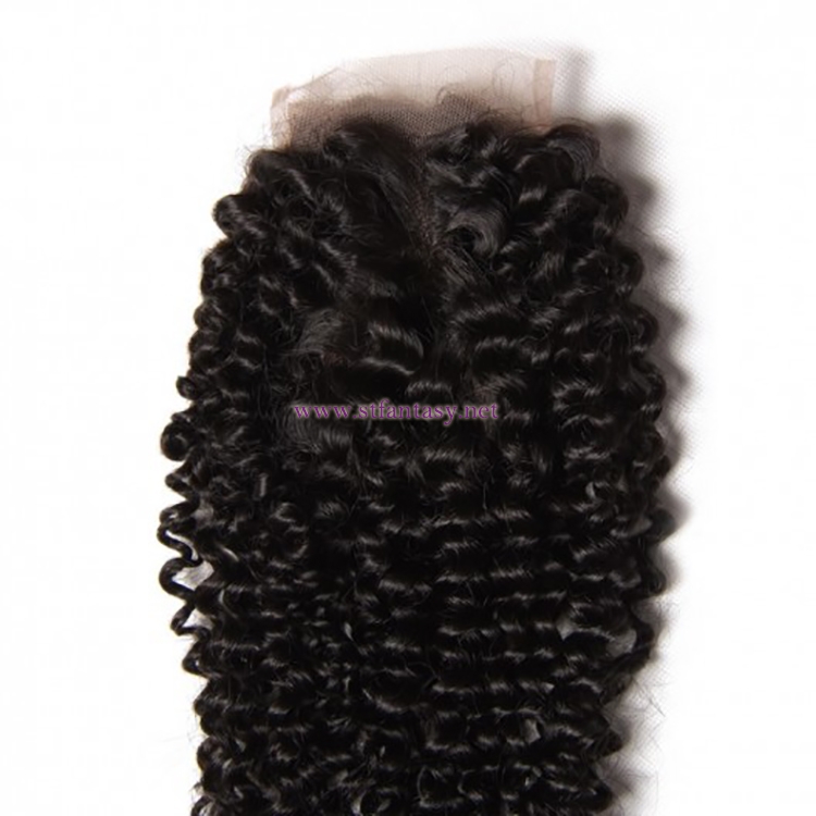 ST Fantasy 3Bundles Brazilian Hair Jerry Curly With Lace Closure 44