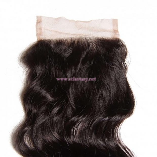 ST Fantasy Malaysian Natural Wave Lace Closure With 3 Bundles Human Hair Weave
