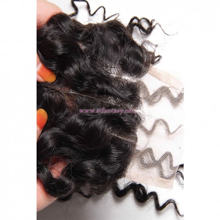 ST Fantasy Best Curly Malaysian Virgin Hair 3Bundles With Lace Closure