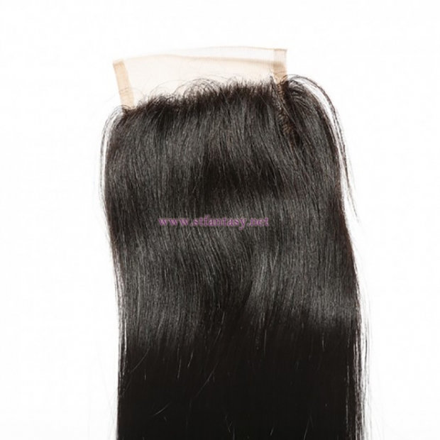 ST Fantasy Malaysian Straight Lace Closure 4*4Inch With Human Hair 3Bundles