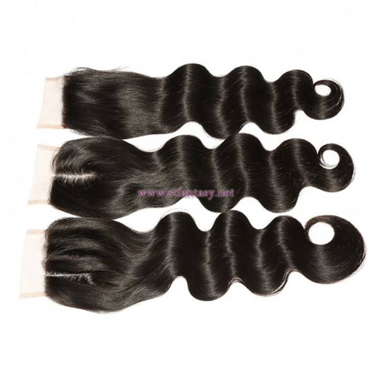 ST Fantasy Indian Human Hair Body Wave 4Bundles With Lace Closure