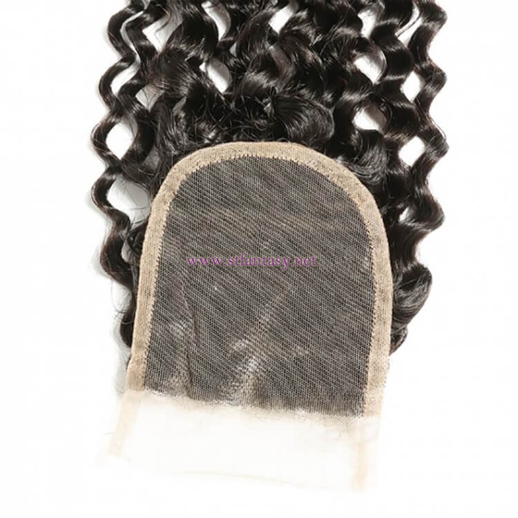 ST Fantasy  Indian Curly Lace Closure With Virgin Hair 4Bundles