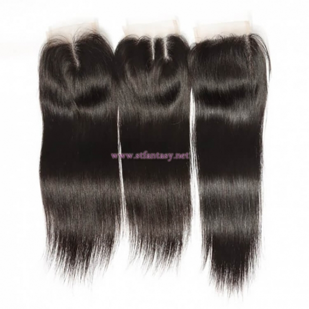 ST Fantasy Malaysian Human Hair Straight 4Bundles With Lace Closure