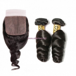 ST Fantasy Loose Wave Weave Lace Closure With 4Bundles Deals