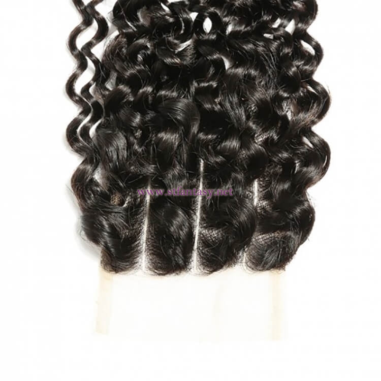 ST Fantasy Brazilian Lace Closure 44 With 4Bundles Jerry Curly Hair