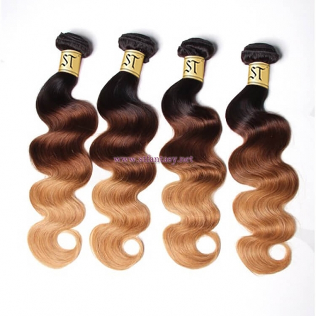 ST Fantasy Ombre Body Wave 4Bundles Virgin Hair With Closure 1b427