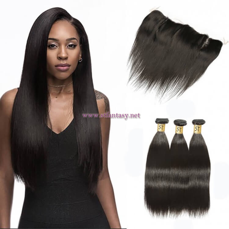 ST Fantasy Indian Lace Frontal Closure with 3bundles Straight Hair