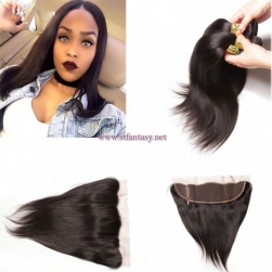 ST Fantasy Peruvian Straight Hair Lace Frontal Closure 134 With 3Bundles