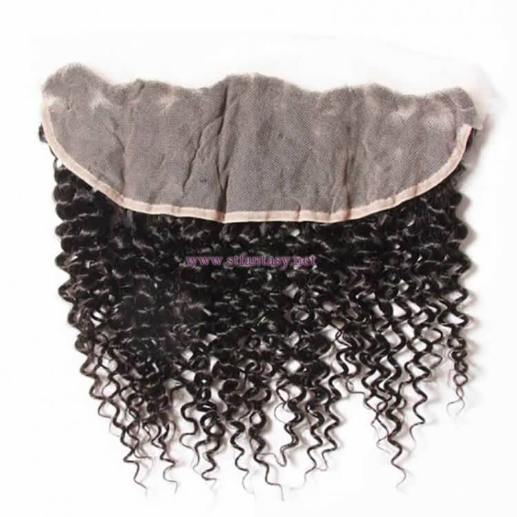 ST Fantasy  Peruvian Jerry Curly Hair 134 Lace Frontal Closure With 3Bundles