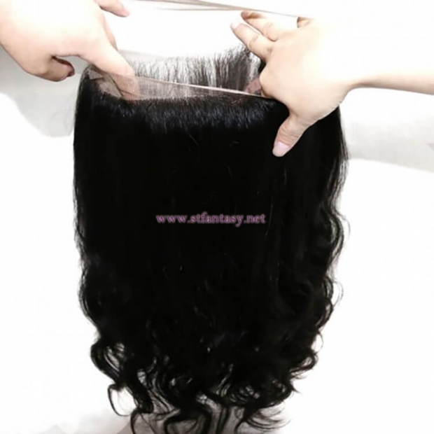 ST Fantasy 360 Lace Frontal Closure With Body Wave Wet and Wavy Human Hair 3Bundles