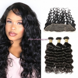 ST Fantasy Best Lace Frontal With 3Bundles Natural Wave Human Hair