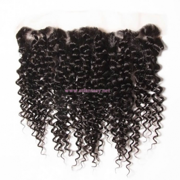 ST Fantasy Brazilian Hair Lace Frontal Closure 134 With 4Bundles Jerry Curl