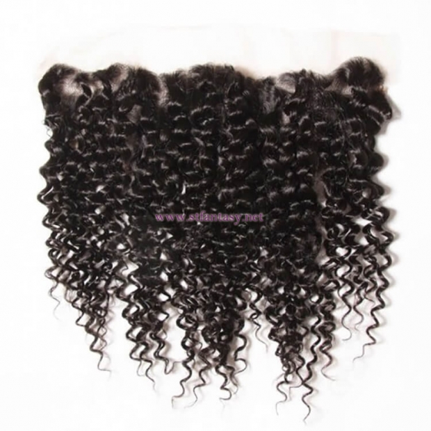 ST Fantasy Malaysian Curly Hair Lace Frontal Closure With 4Bundles