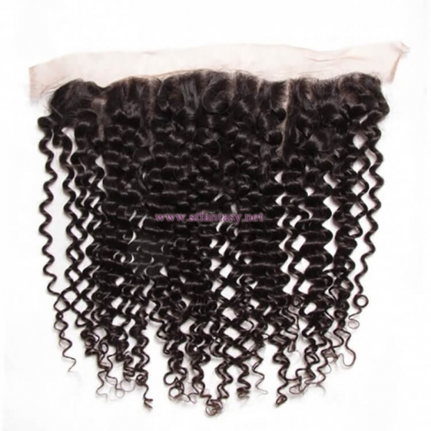 ST Fantasy 4Bundles Peruvian Jerry Curly Hair With 134 Lace Frontal Closure