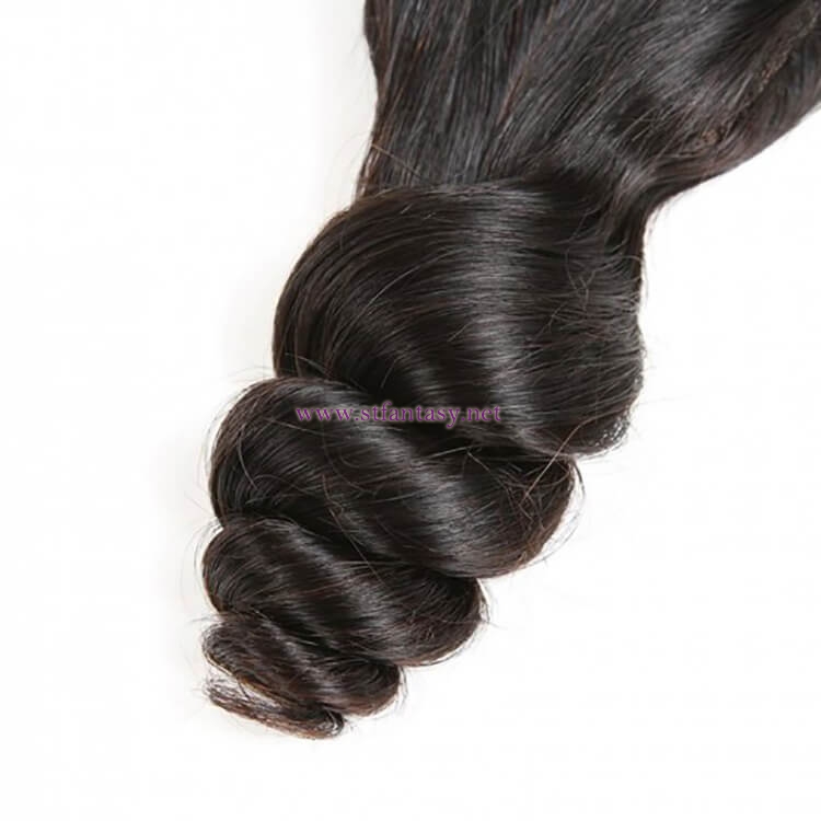 ST Fantasy Peruvian Loose Wave 4 Bundles With Lace Frontal Free Part Closure