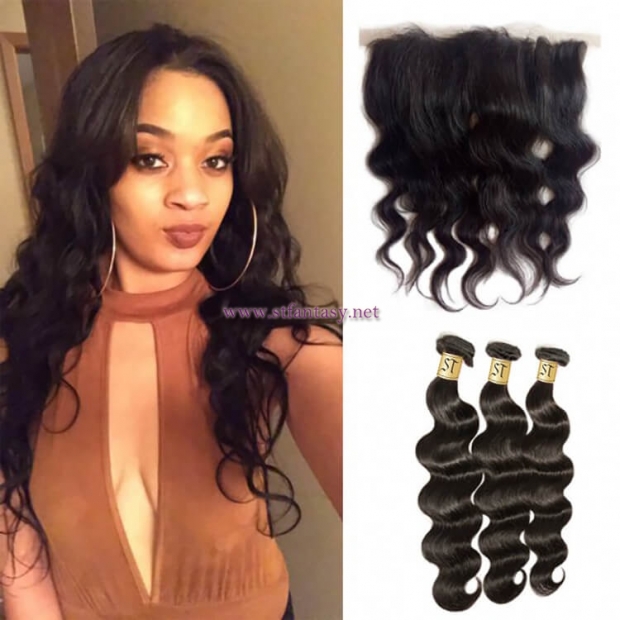 ST Fantasy Peruvian Body Wave 134 Lace Frontal Closure With 3Bundles
