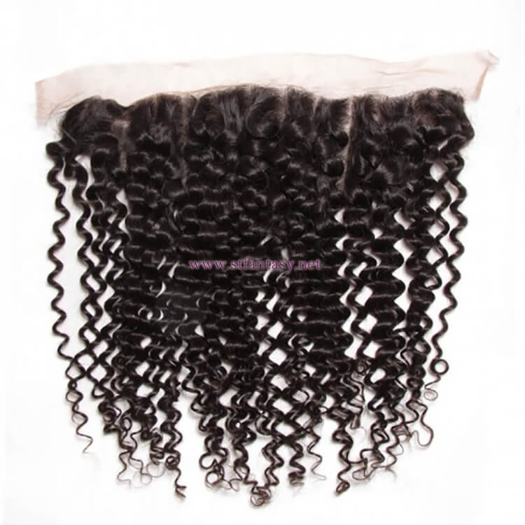 ST Fantasy Lace Frontal Closure With 4Bundles Indian Jerry Curly Hair
