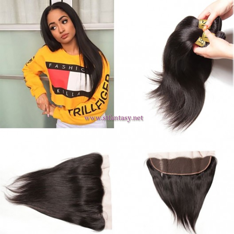 ST Fantasy Indian Lace Frontal Closure with 3bundles Straight Hair