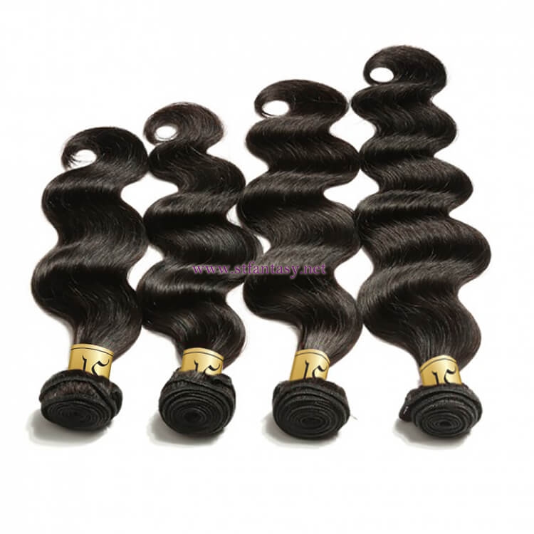 ST Fantasy Human Hair Lace Frontal Closure With 4Bundles Brazilian Body Wave