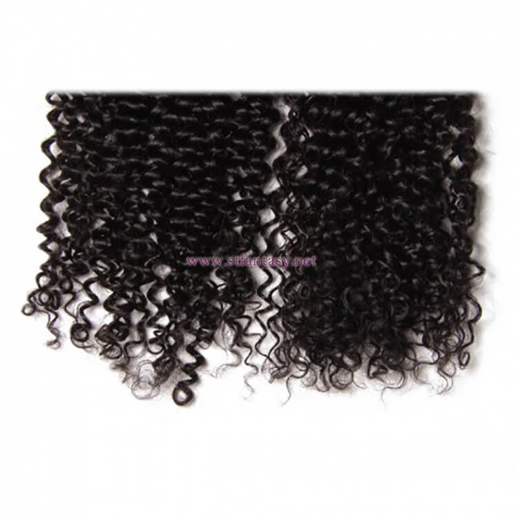 ST Fantasy Indian Jerry Curly Frontal Closure With 3Bundles Virgin Hair