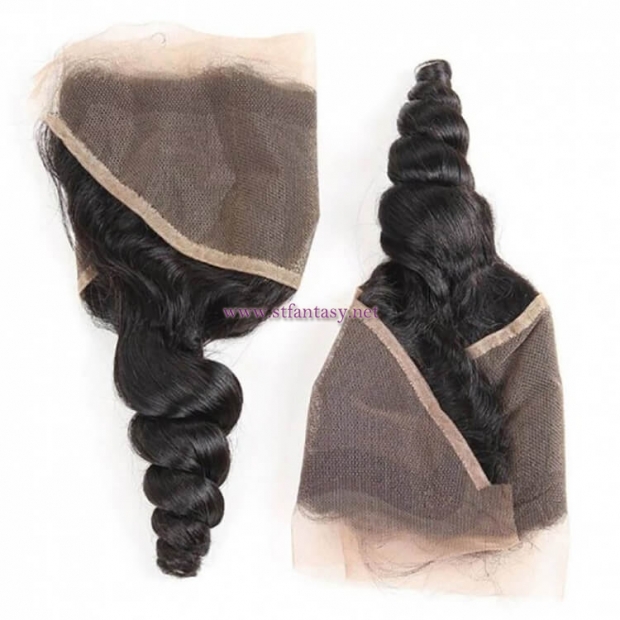 ST Fantasy Malaysian Loose Wave 4 bundles And Lace Frontal Closure With Baby Hair