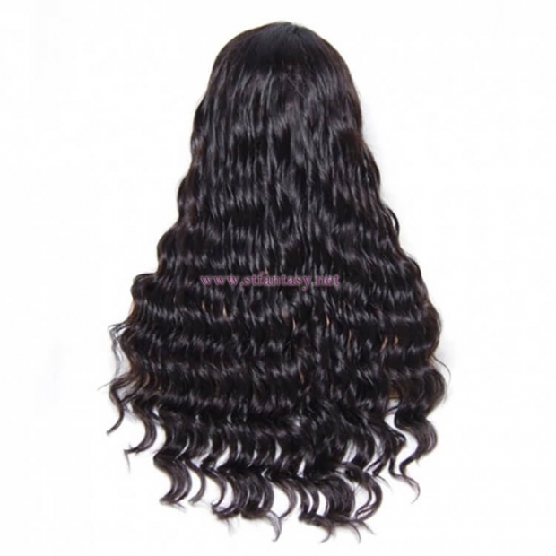 ST Fantasy Natural Long Wavy Human Hair Wigs 4 Colors