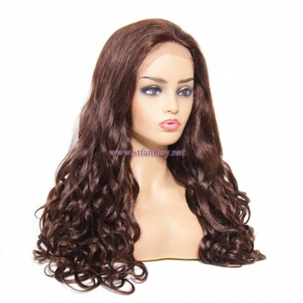 ST Fantasy Luxurious Long Wavy Lace Front Wigs Human Hair 2 Colors